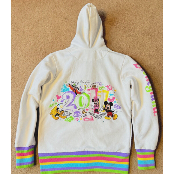Disney World Sweatshirt Hoodie Large 2011 Mickey Minnie Goofy Pluto Embroidered - Picture 2 of 12